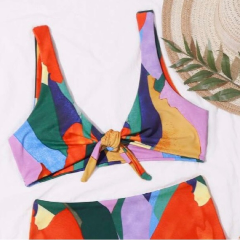 🌈 Rainbow Mosaic Bikini top